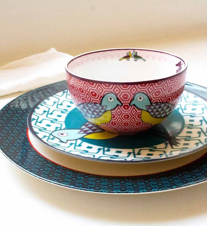 Bowl Porcelain Birds Of Paradise