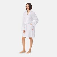 Contrasted Piping Logo-print Robe