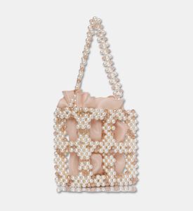 0711 Tbilisi Beaded Bucket Evening Bag, Champagne, Packshot View