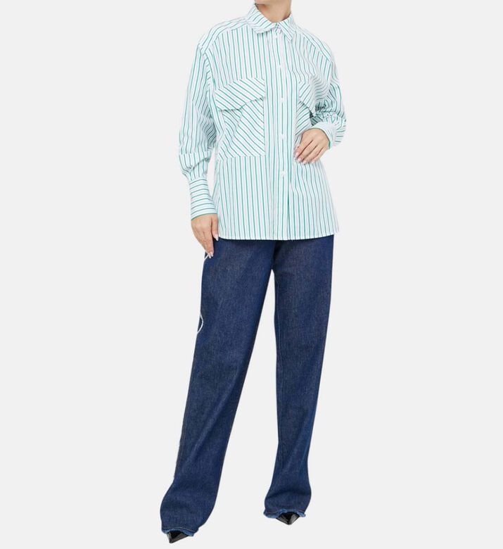 Patch-pocket Striped Cotton Shirt