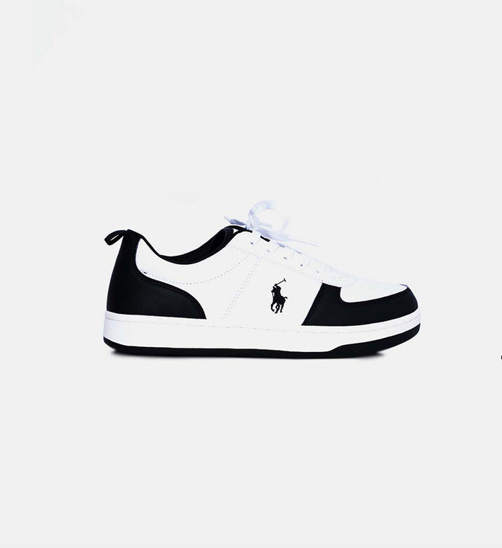 Faux Leather Logo Trainers