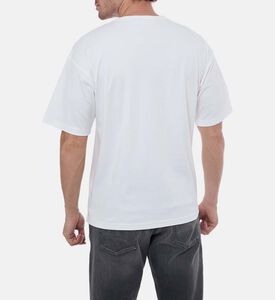 تيشيرت بياقة دائرية وشعار مطرز