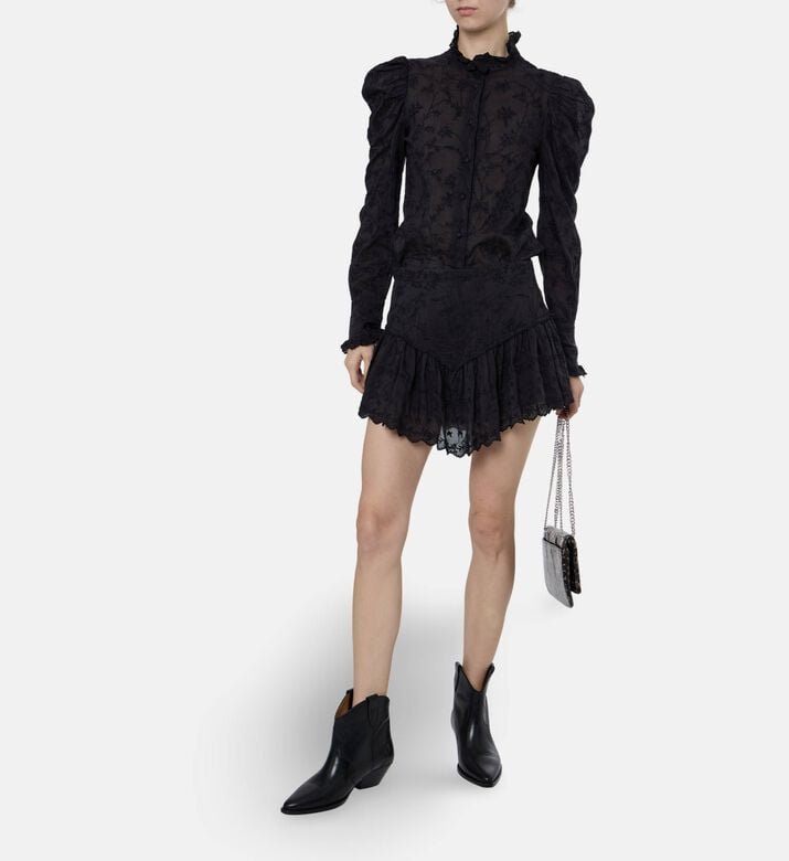 Isabel Marant Tiered Floral Mini Short Skirt, Model View