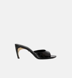 Croco Patent Leather Mid-heel Mules