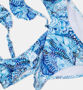 بدلة سباحة بيكيني بعقدة بشكل أمواج