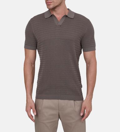 Braian Cotton Structured Knitted Polo Shirt