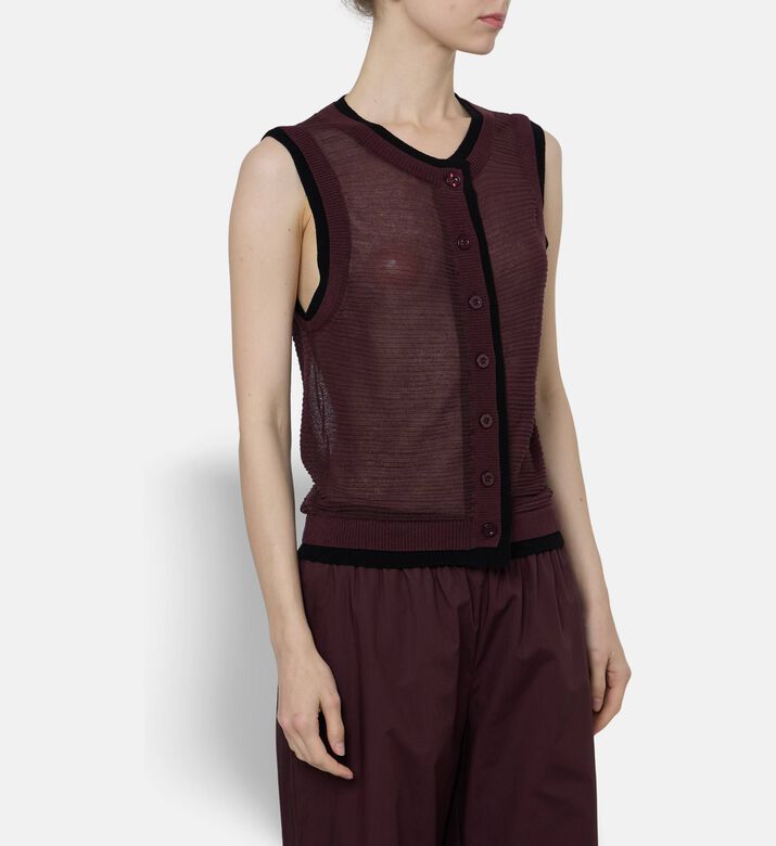Samsoe Sheer Ribbed Knit Sleeveless Top, Model View