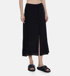 Button-front Closure A-line Midi Skirt