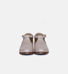 T-bar Cut-out Scalloped Edge Shoes