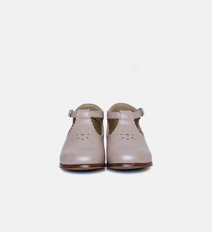 T-bar Cut-out Scalloped Edge Shoes