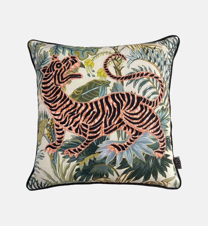 Home Deco and More Lynx Hand Bead Printed Cushion, Packshot View