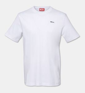 Diesel Silver Logo-detail Straight-cut T-shirt, White, S, Packshot View