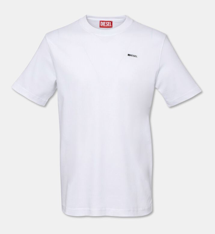 Diesel Silver Logo-detail Straight-cut T-shirt, White, S, Packshot View