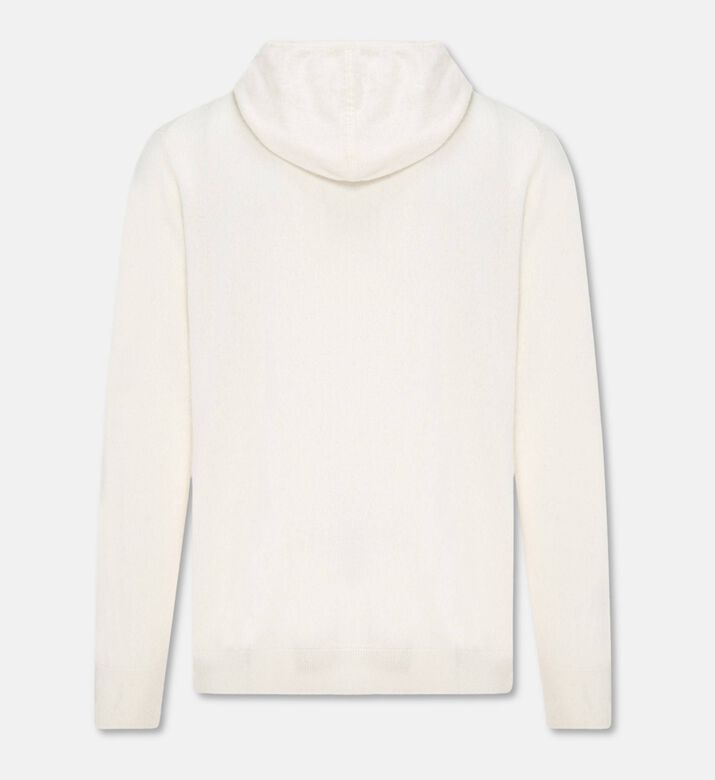 Carter and White Declan Cashmere Drawstring Hoodie, Ivory, Xl, Packshot View