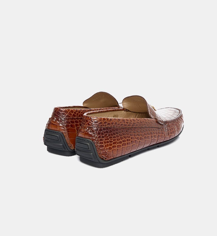 Croc Embossed Leather Loafers Croc Embossed Leather Loafers