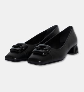 Baldinini Leather Block-heel Cap-toe Pumps, Packshot View