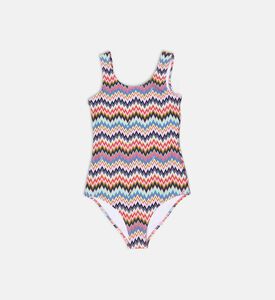 لباس سباحة قطعة واحدة بطبعة متعرجة