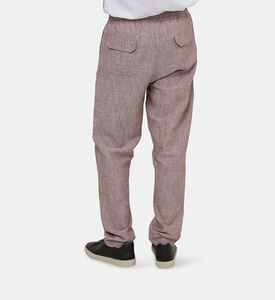 بنطال قطن كتان بخصر مطاطي