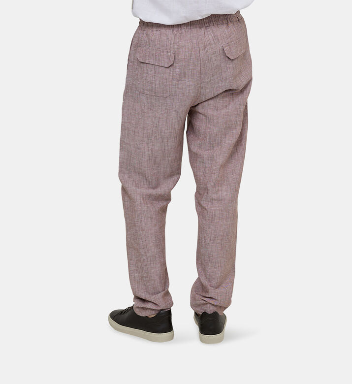 بنطال قطن كتان بخصر مطاطي