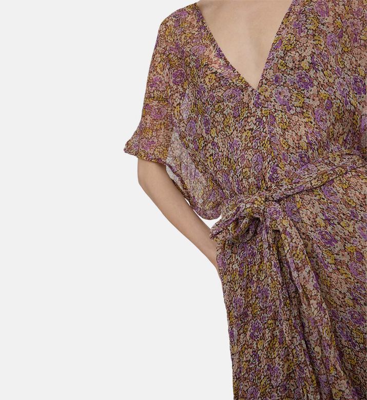 Multicolor Floral-print V-neck Maxi Dress