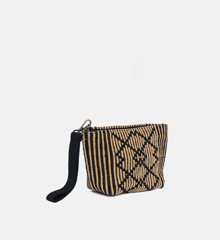 Cotton Geometric Pattern Mini Clutch Bag