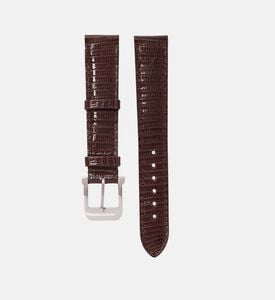 Camille Fournet Shiny Square Scale Watch Strap, Dark-brown, Packshot View