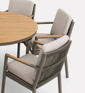 Home Deco and More Teak-top Round Dining Table Set, Packshot View