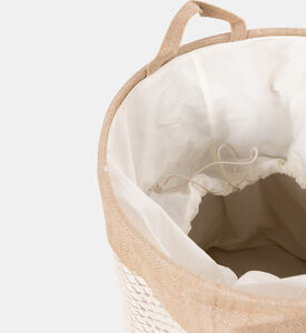 Home Deco and More Canvas Jute Round Storage Basket, Packshot View