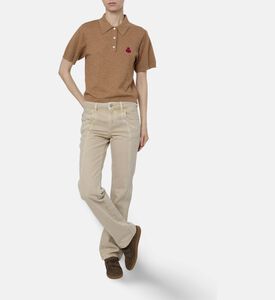 Isabel Marant Althea Embroidered Logo-detail Knit Polo Shirt, Model View