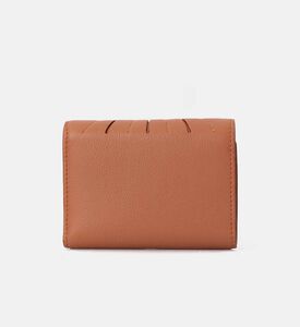 Camille Fournet Signature Pleated Calf Leather Wallet, Brown, Packshot View