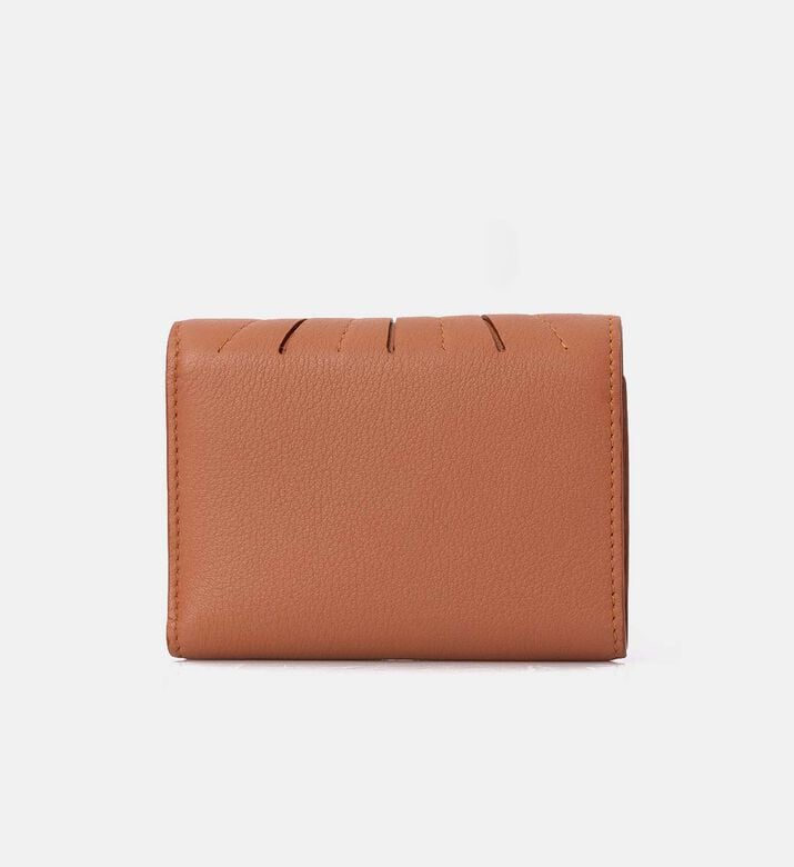 Camille Fournet Signature Pleated Calf Leather Wallet, Brown, Packshot View Camille Fournet Signature Pleated Calf Leather Wallet, Brown, Packshot View