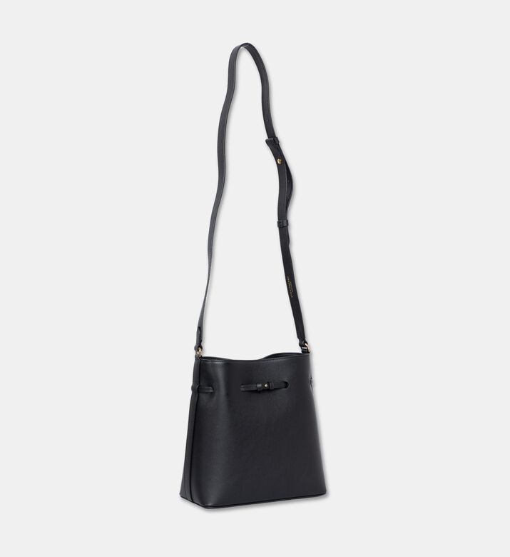Strathberry Corda Smooth Leather Bucket Bag, Black, Packshot View