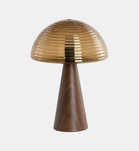 Mueda Glass Wood Printed Table Lamp