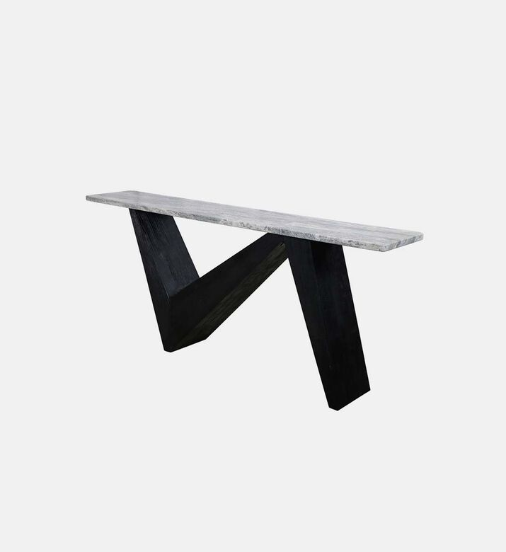 Alaska Marble Wood Console Table 203 X 35.5 X 86 Cm