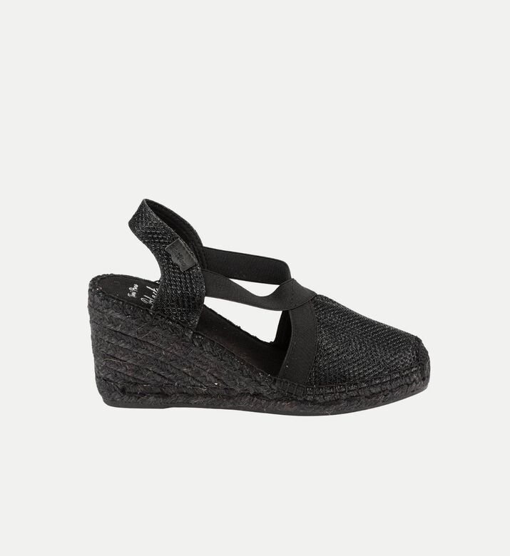 Triton-7bk Shimmery Cotton Blend High-wedge Espadrille