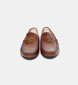 Croc Embossed Leather Loafers Croc Embossed Leather Loafers