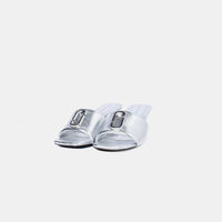 Metallic J Leather Mules
