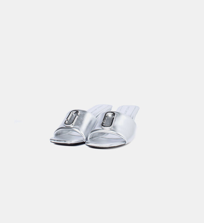 Metallic J Leather Mules