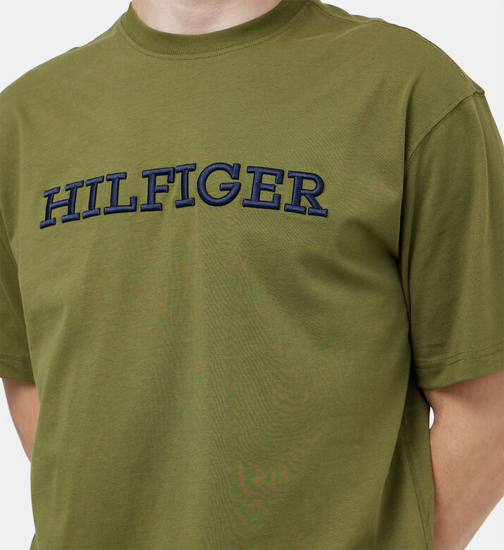 تي شيرت قطني مطرز بنمط أحادي