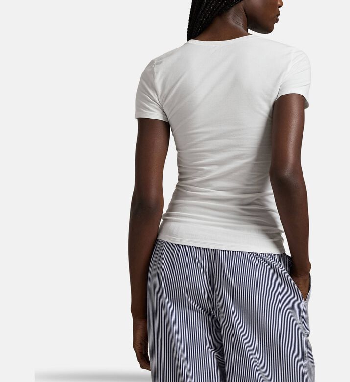 Polo by Ralph Lauren Crewneck Short-sleeve T-shirt, White, L, Model View
