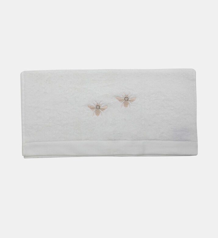 Home Deco and More Bee Cotton Terry Towel, White, 50x100-cm, Packshot View