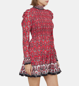 Elvira Smocked Mock Neck Mini Dress