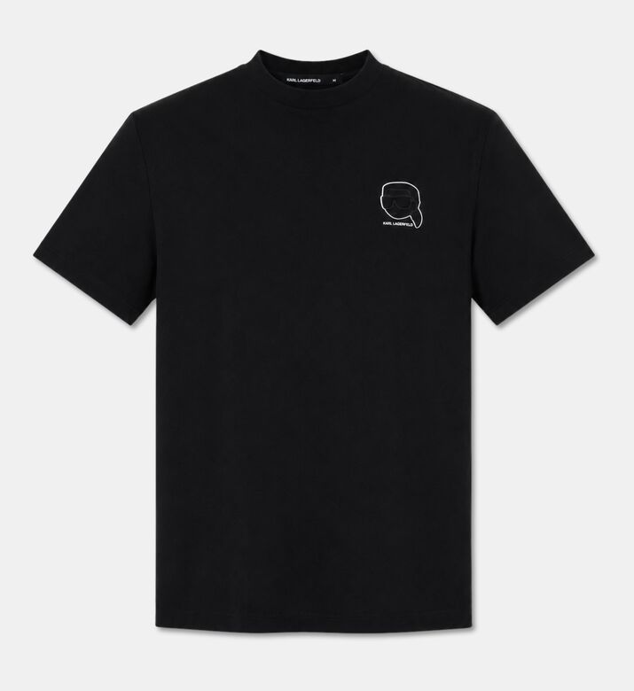 Karl Lagerfeld Logo-embroidery Crewneck T-shirt, Black, Xl, Packshot View