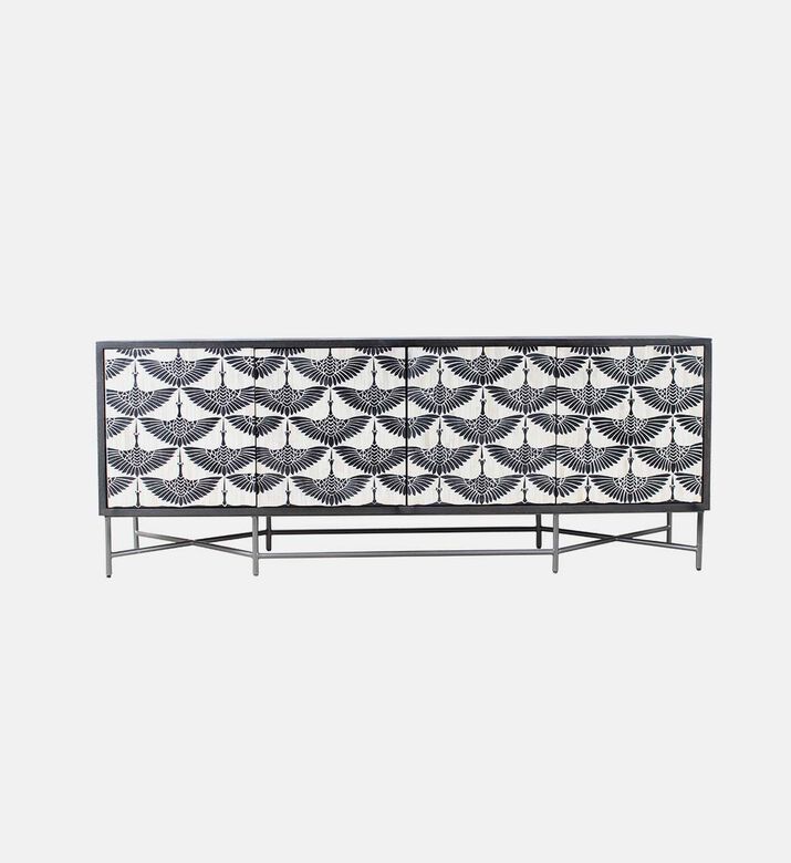 طاولة بوفيه حديد بتصميم بجع 203 × 45.5 × 81 سم