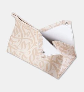 Silsal Calligraphy Leather Tissue Box, Beige, Packshot View