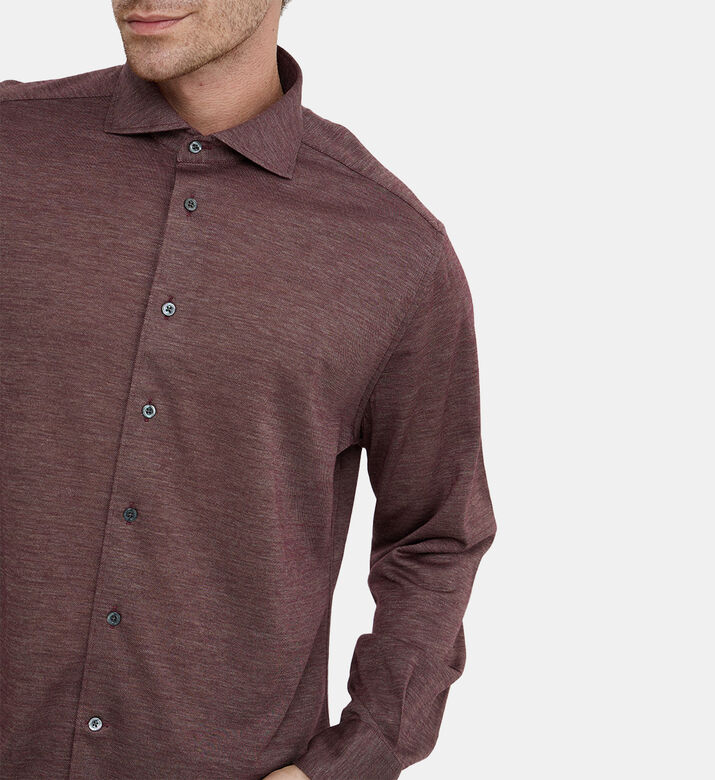 قميص بصف أزرار صوف بكر