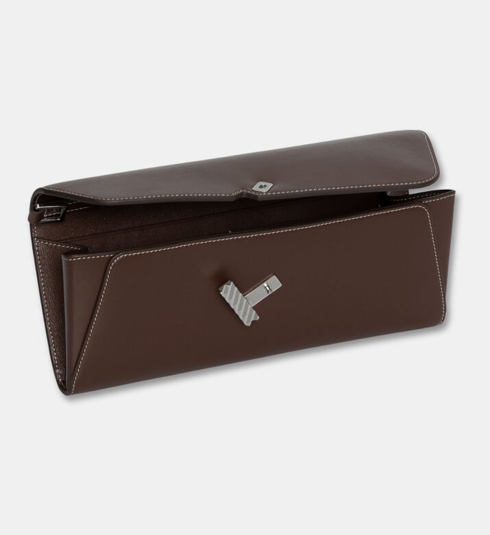 Mlouye Calf Leather Isla Grab Wallet, Dark-brown, Packshot View