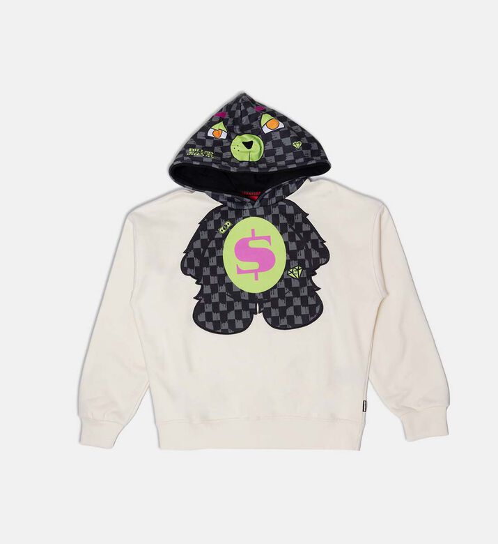 Sprayground Plaid Teddy Bear Dollar Sign Hoodie, Packshot View