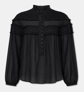 Isabel Marant Doane Sheer Pintuck Ruffle Blouse, Packshot View