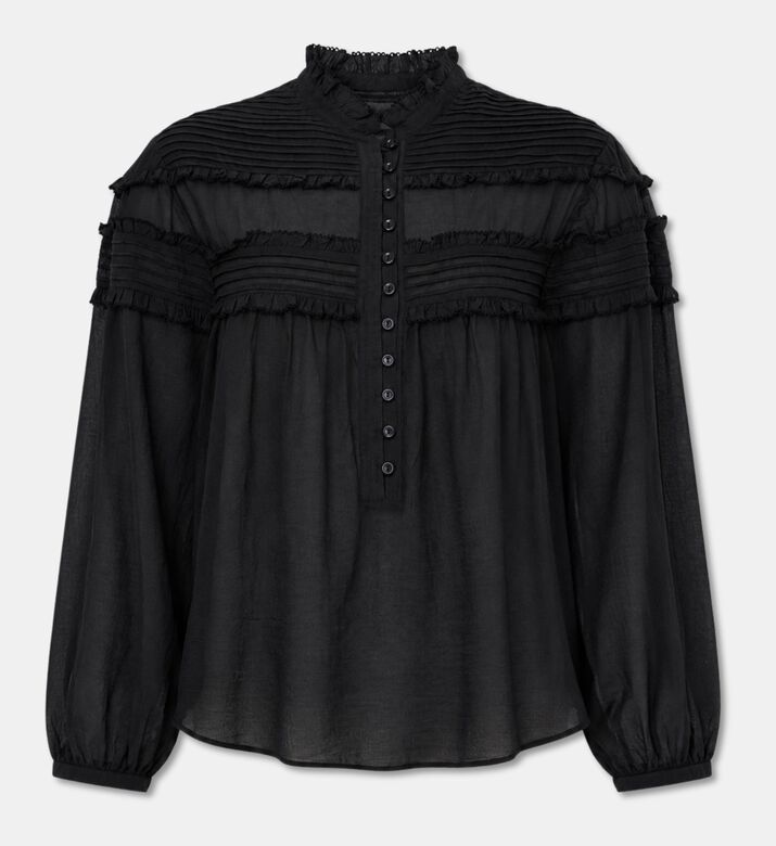 Isabel Marant Doane Sheer Pintuck Ruffle Blouse, Packshot View